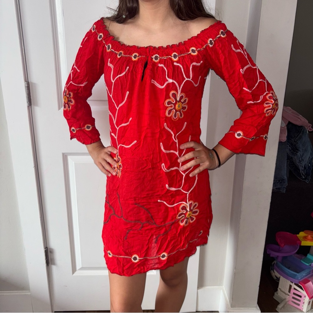 Poupete St Barth Red  Womens Dress 100% Viscose Size M